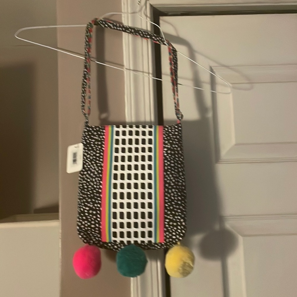 4/$20 Neon Pom Pom crossbody abstract bag new with tag